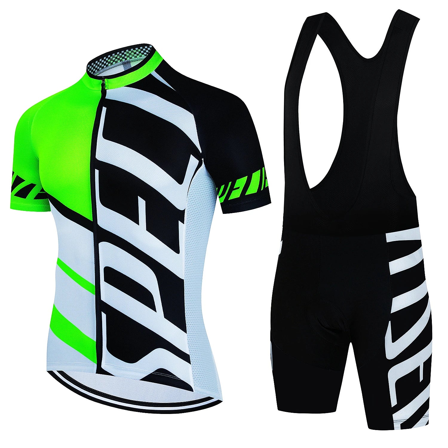 Men's Summer Cycling Jersey and Bottom Set with Zip-Front Top Styles
