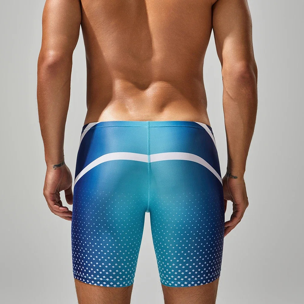 Men's Swimsuit Bottoms in Low-Rise Swim Boxer Style for Beach and Pool Wear