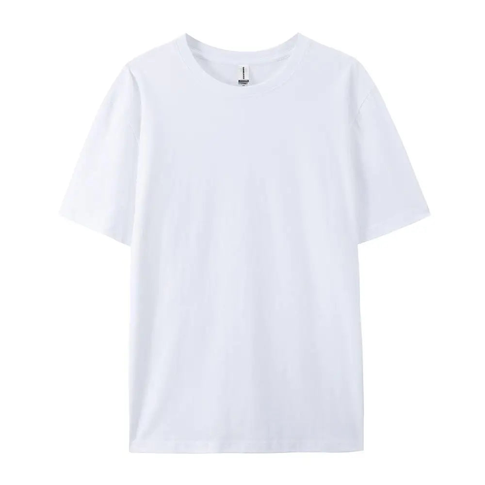 Solid Crew Neck Short Sleeve Cotton Casual T Shirt