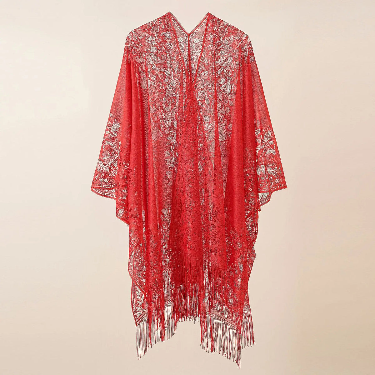 Long Lace Open Front Cardigan for Layering over Outfits