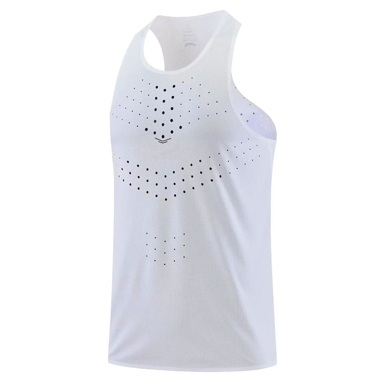 Women's Printed Perforated Racerback Running Tank Top For Workout Outfits