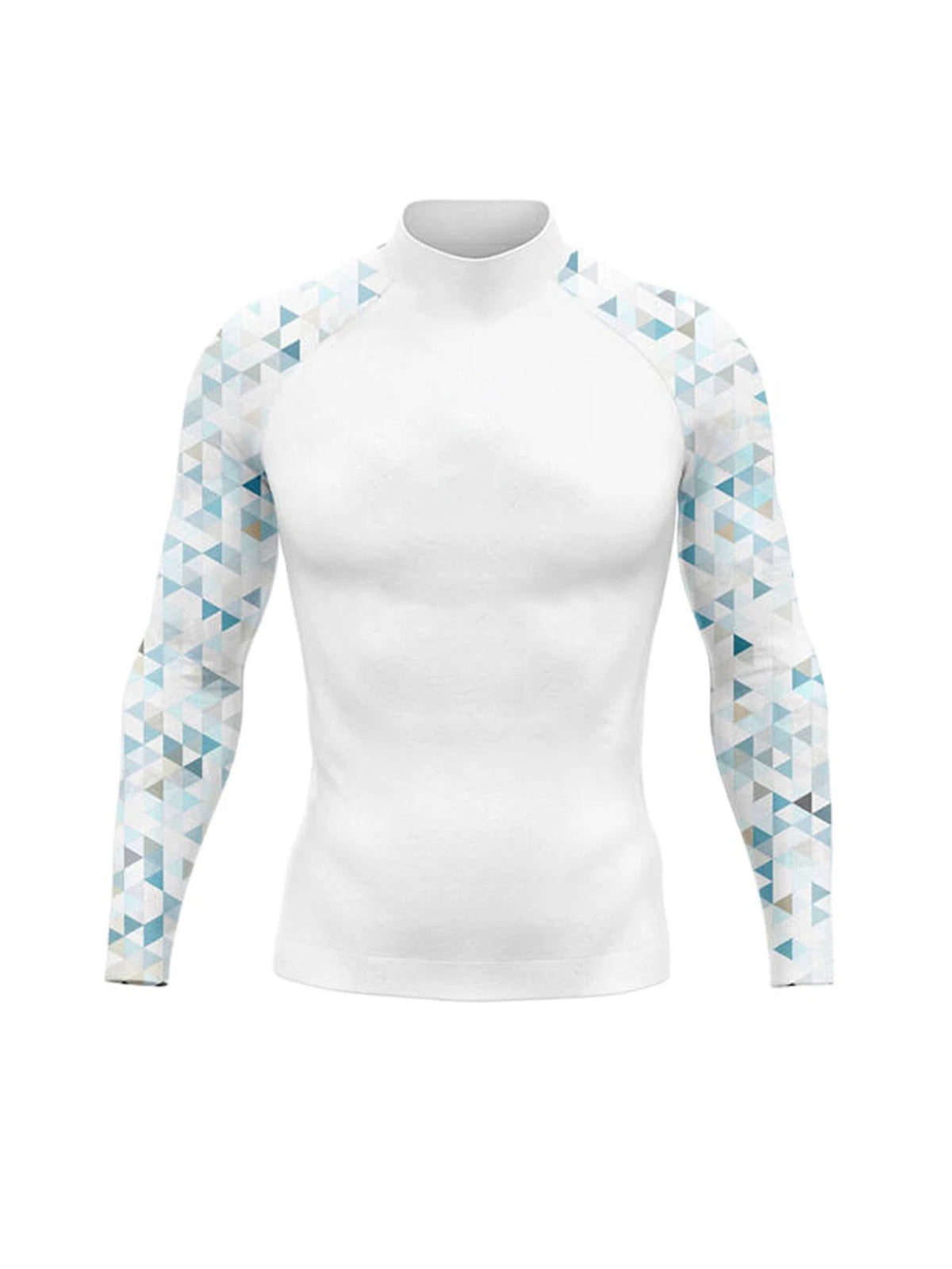 Men's Long Sleeve Rash Guard with a Round Neck for Swimming