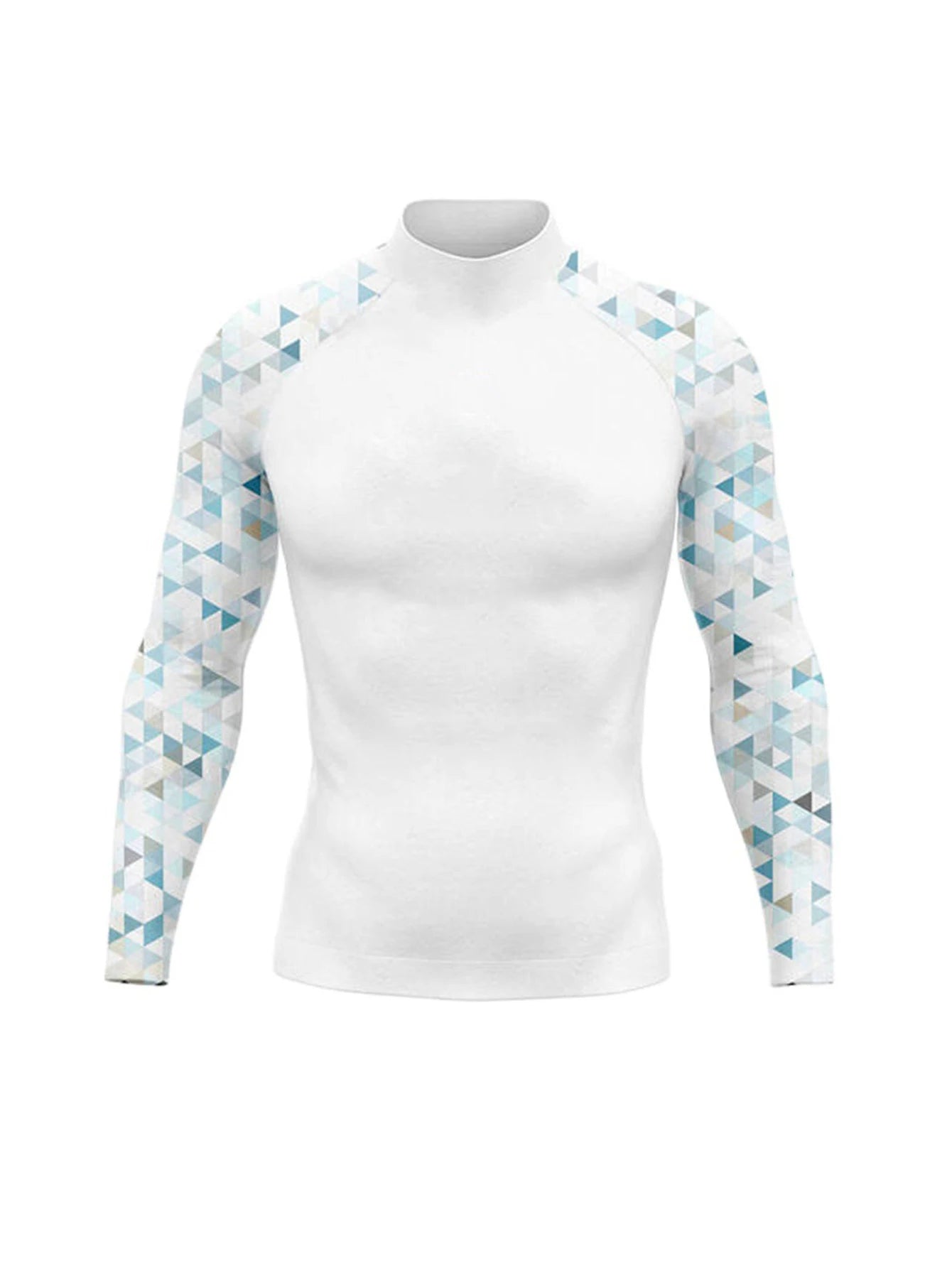 Men's Long Sleeve Rash Guard with a Round Neck for Swimming