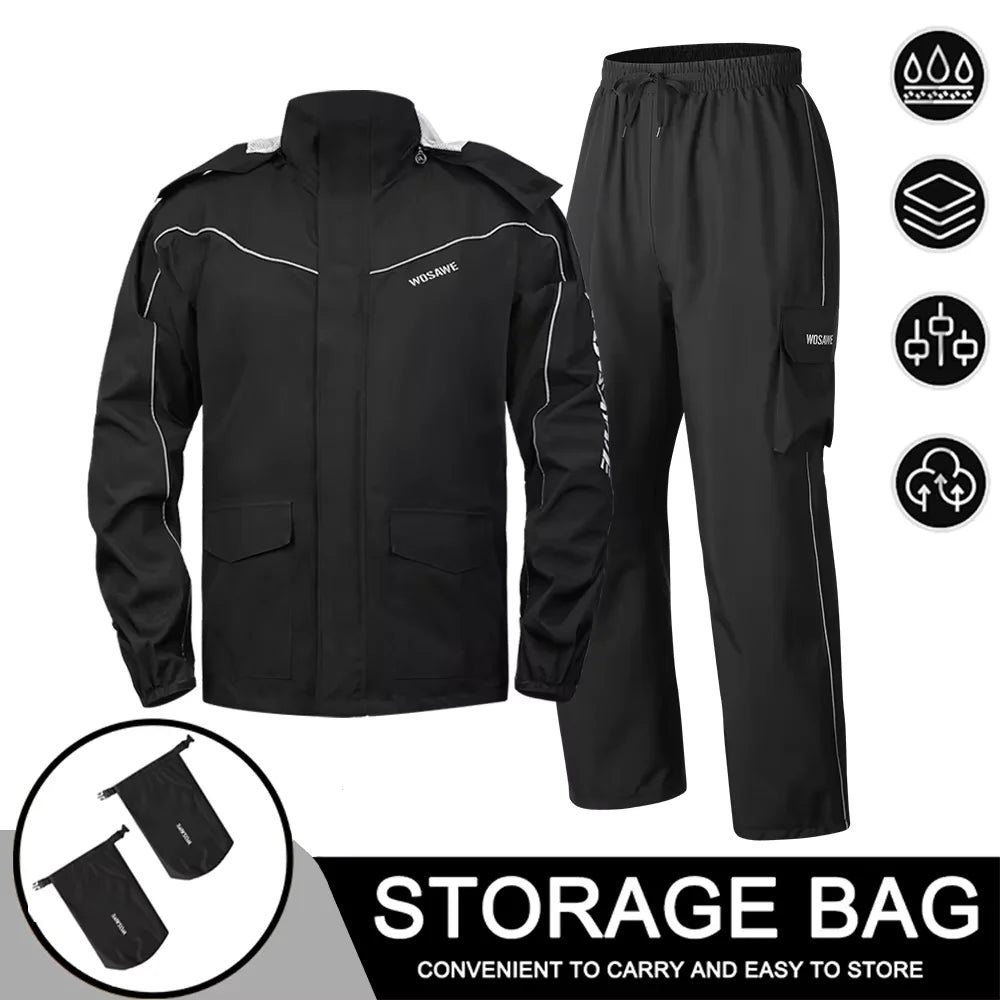 Outdoor Hooded Jacket and Trouser Clothing Set with Style Options