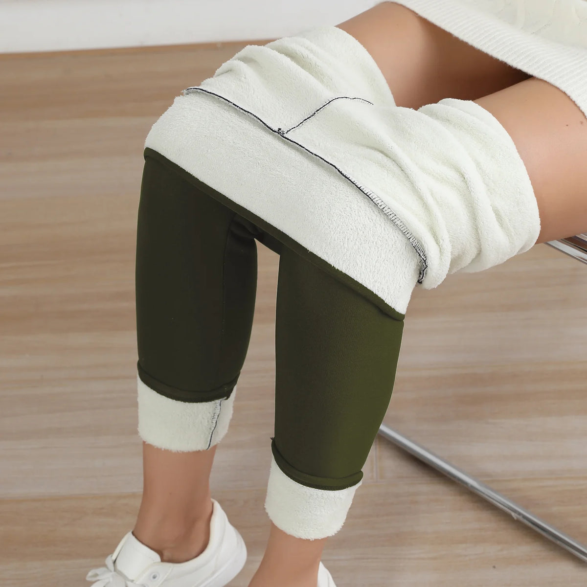Women's High-Waist Fleece-Lined Stretch Ankle-Length Leggings