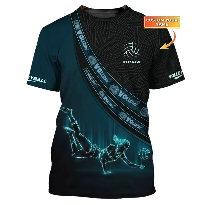 Volleyball Graphic Short Sleeve T-shirt For Sports Outfits
