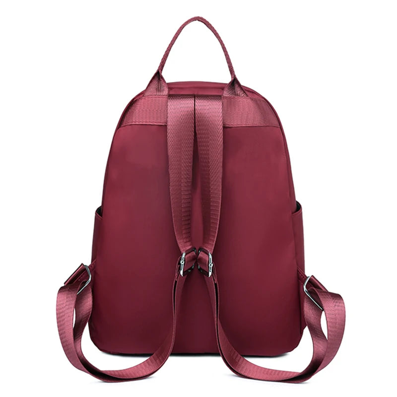 Women's Textured Backpack with Front Zipper Pockets and Adjustable Straps