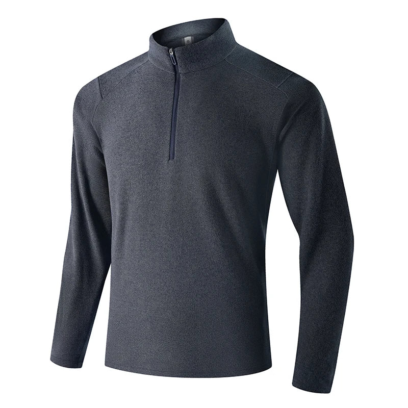 Stand Collar Half Zip Long Sleeve Running Training Top