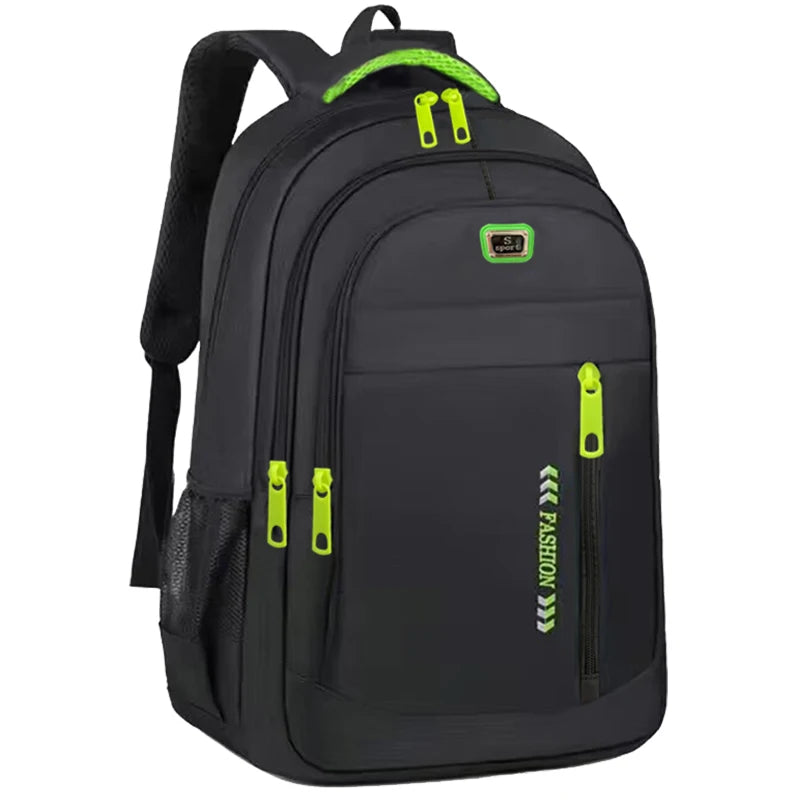 Multi-Pocket Student Backpack with Contrast Zippers for School and Daily Use