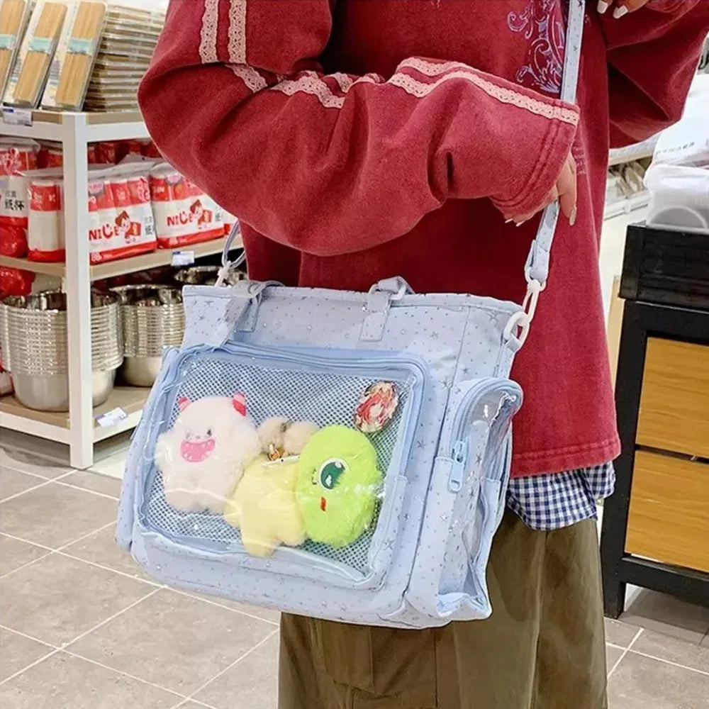 Decorative Display Tote Bag with Transparent Front Pocket