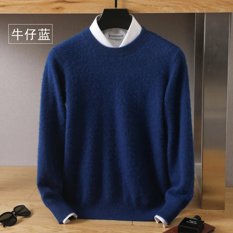Men's Plain Crew Neck Long Sleeve Knit Sweater