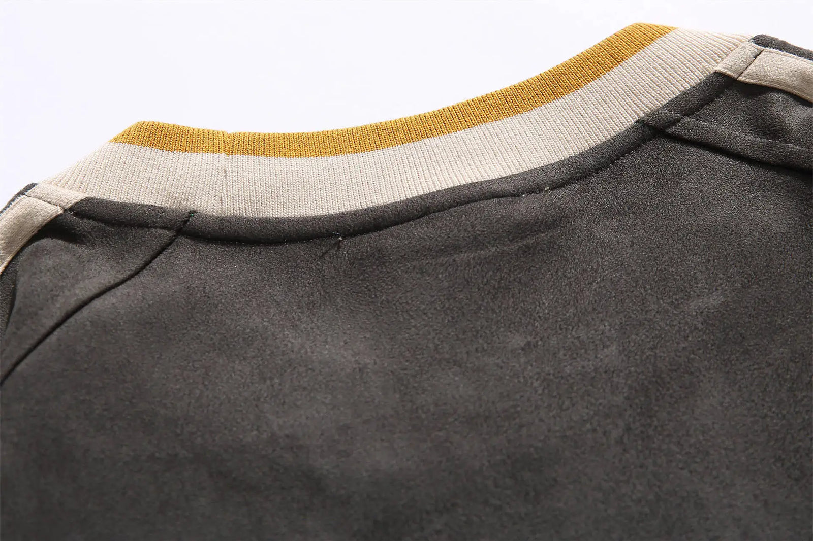 Men's Patchwork Crewneck Long-Sleeve Pullover Sweatshirt