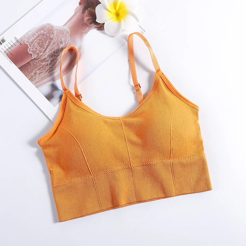 Women's Ribbed Scoop Neck Cropped Tank Top