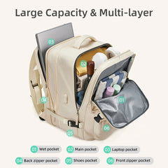 Large Extendable Travel Backpack Business 16 Inch Laptop Bag College Schoolbag Carry On Luggage Rucksack Shoes Pocket XA399C