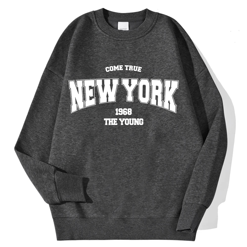 Letter Graphic Long Sleeve Pullover Casual Sweatshirt for Layering