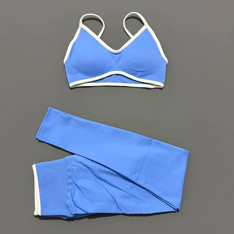 Women's Strappy Bra And Shorts Yoga Set For Workout Outfits