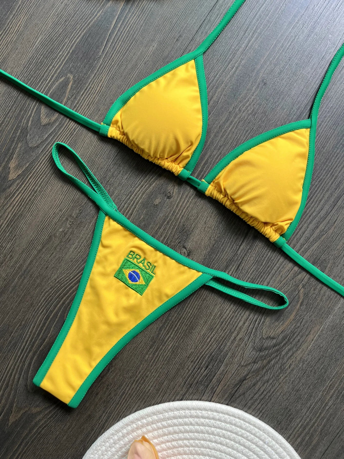 Brazilian Flag Detail Contrast Bikini