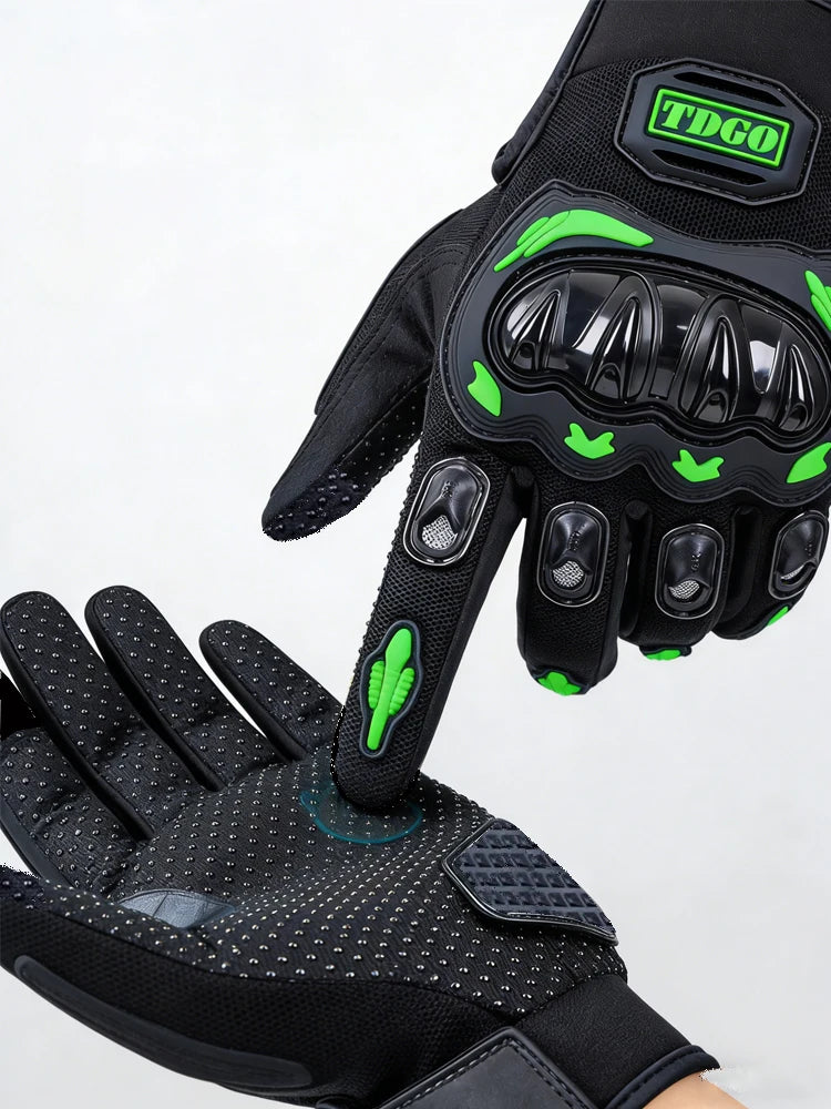 Full Finger Motorcycle Gloves with Adjustable Wrist Straps