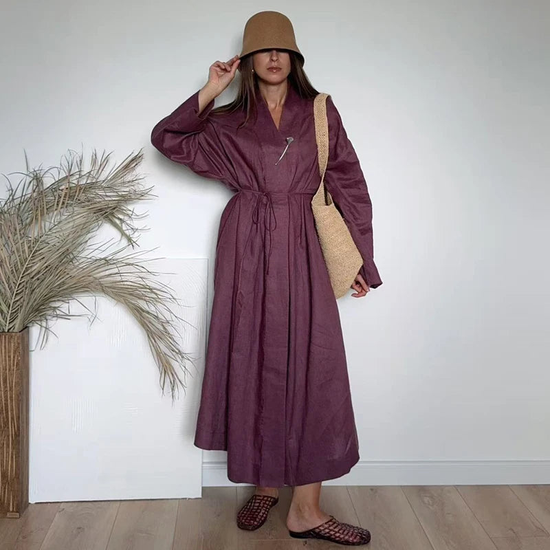 Long Drawstring Open Front Cardigan for Layering over Outfits