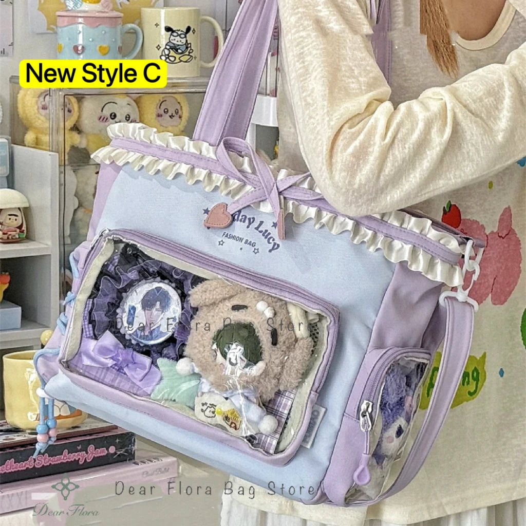 Decorative Display Tote Bag with Transparent Front Pocket