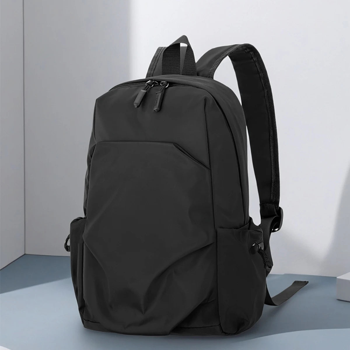 Compact Casual Backpack with Zipper Opening and Twin Shoulder Carry Straps