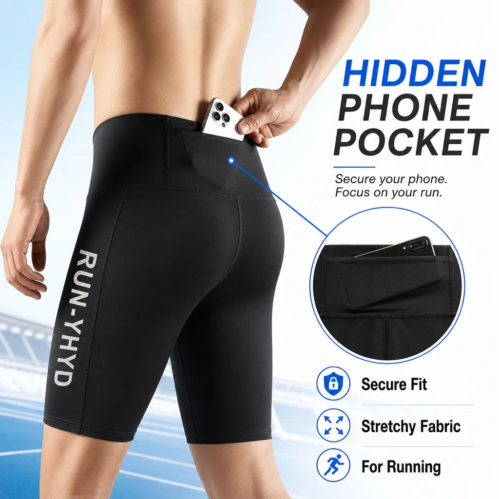 Men's Fitted Training Shorts for Gym and Running