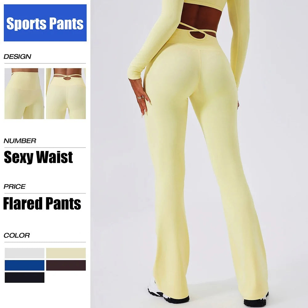 Women's High-Waist Flared Workout Pants