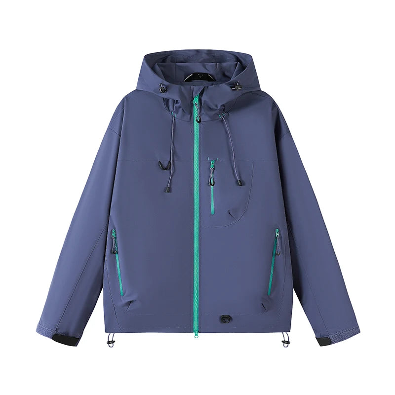 Men's Colour Block Hooded Zip Front Jacket