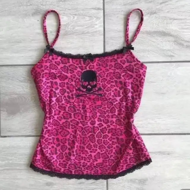 Women's Printed Polyester Camisole with Thin Straps and Multiple Graphic Styles