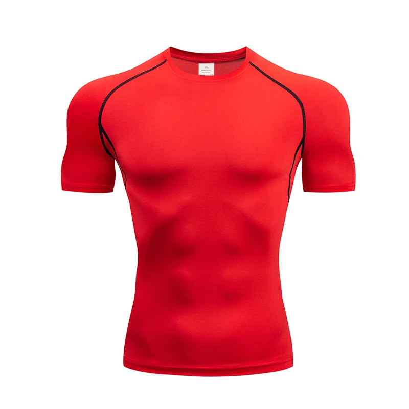 Fitted Crew Neck Short Sleeve Compression T Shirt