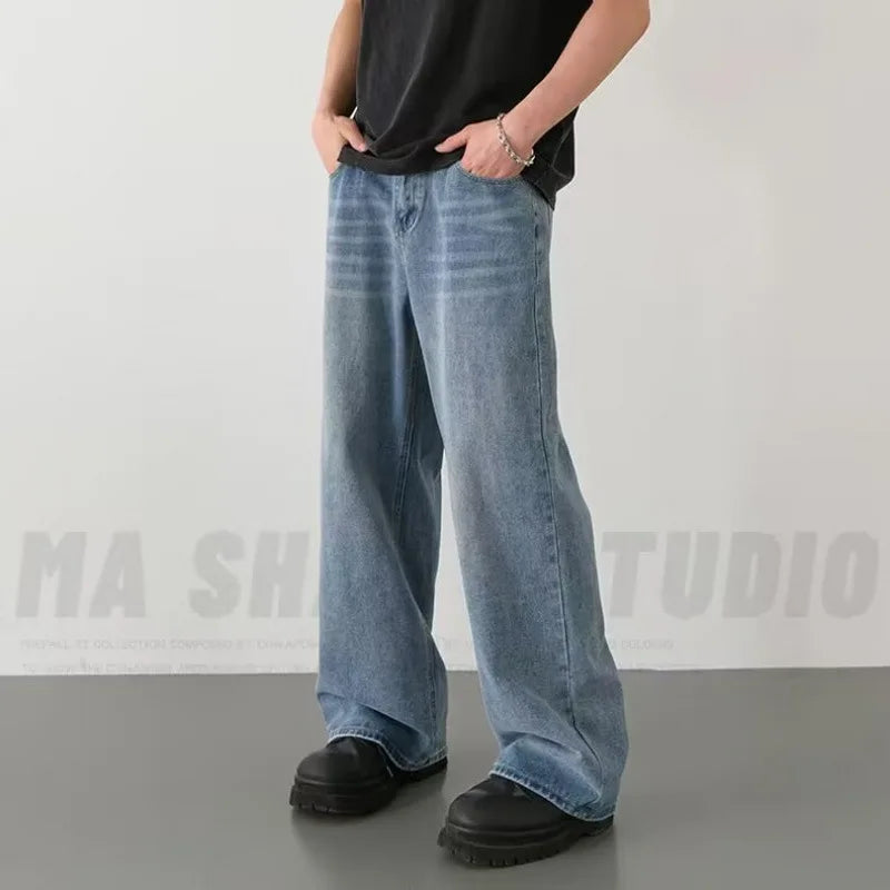 Men's Wide Leg Denim Jeans for Casual Everyday Wear