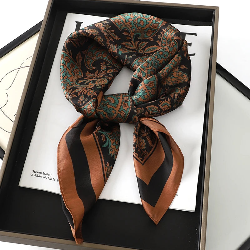 Floral Print Large Square Scarf for Draped Wrap Styling