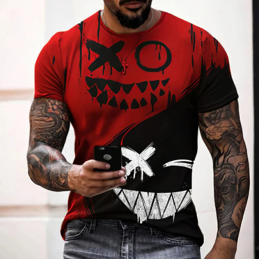 Graphic Crew Neck Short Sleeve Casual Pullover T Shirt