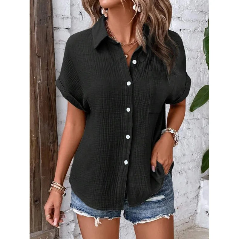 Women's Collared Short Sleeve Shirt