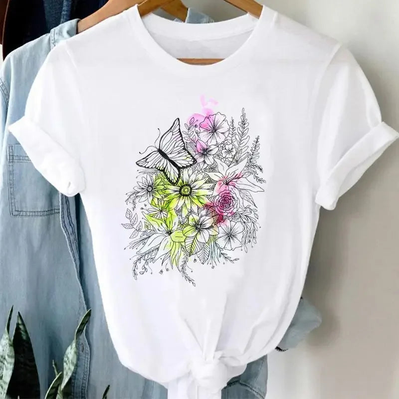 Women's Nature Graphic Modal Short-Sleeve Crewneck T-Shirt