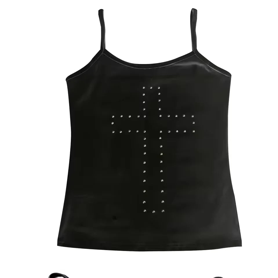 Women's Strapless Studded Crop Top with Decorative Side Lace-Up Detailing