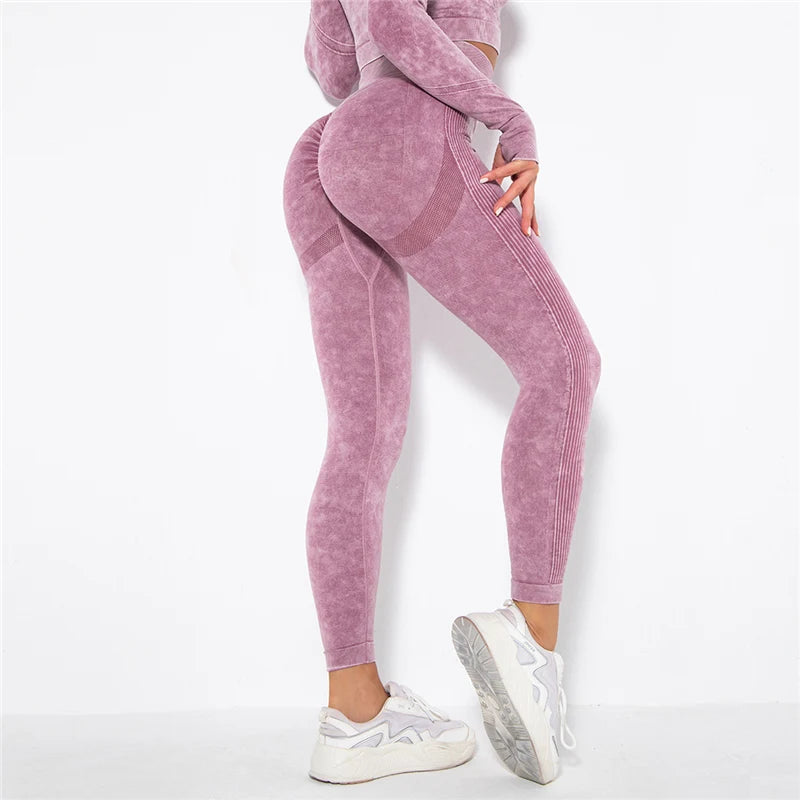 Women's Long Sleeve Crop Top And Leggings Yoga Set