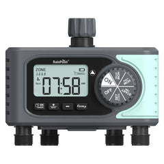 4 Zones Water Timer, Garden Hose Timer With Rain Delay, Manual Watering, Programmable Sprinkler Timer For Lawn, Garden, Pool