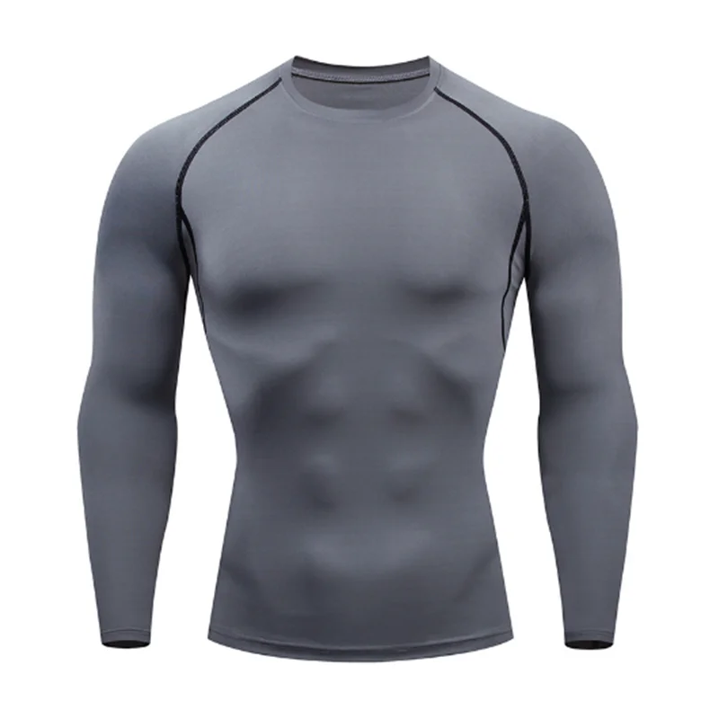 Fitted Crew Neck Long Sleeve Compression T Shirt