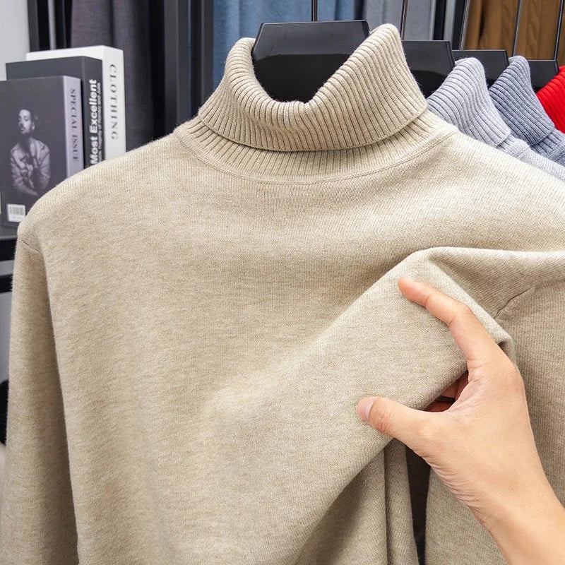 Men's Turtleneck Long Sleeve Knit Sweater
