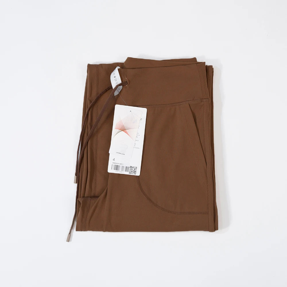 Women's High Waist Nylon Blend Wide Leg Pants for Casual Outdoor Outfits