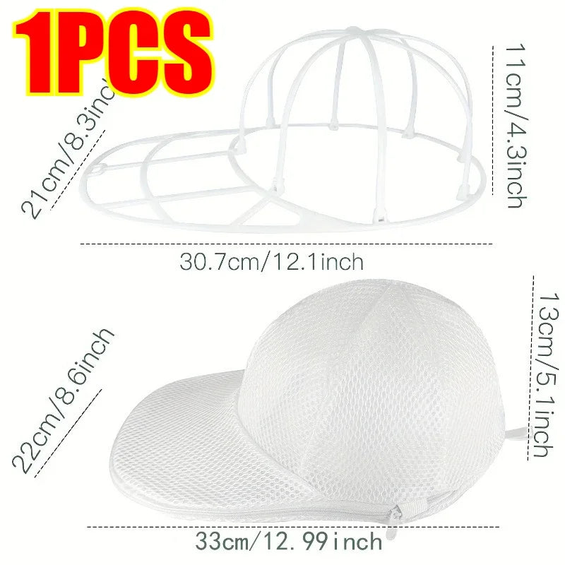 Hat Cleaner Cage for Washing Machine Hat Cleaner with Mesh Bag for Baseball Cap Non Deformed Machine Wash Protective Rack
