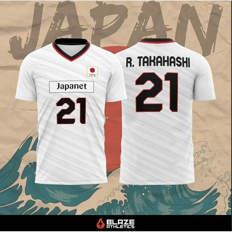Japan Number One Volleyball Short Sleeve Jersey For Sports Outfits
