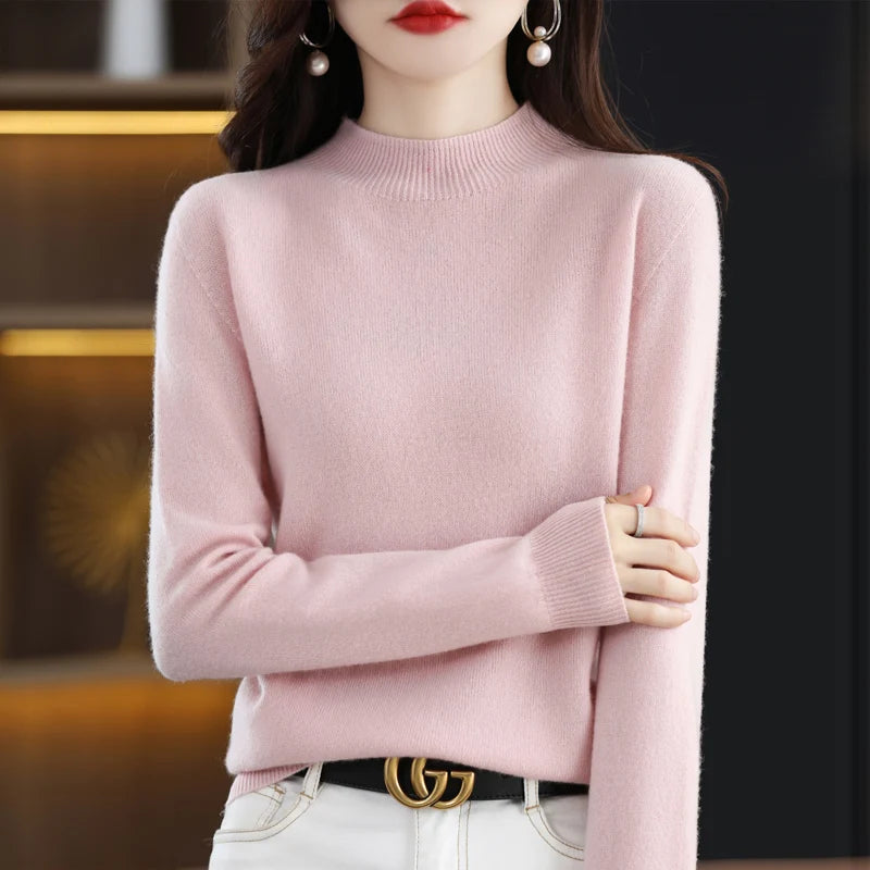 Women's Crew Neck Long Sleeve Sweater Casual Knit Layer