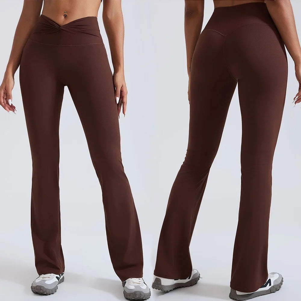 Women's High-Waist Flared Workout Pants