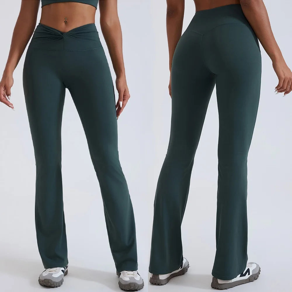 Women's High-Waist Flared Workout Pants