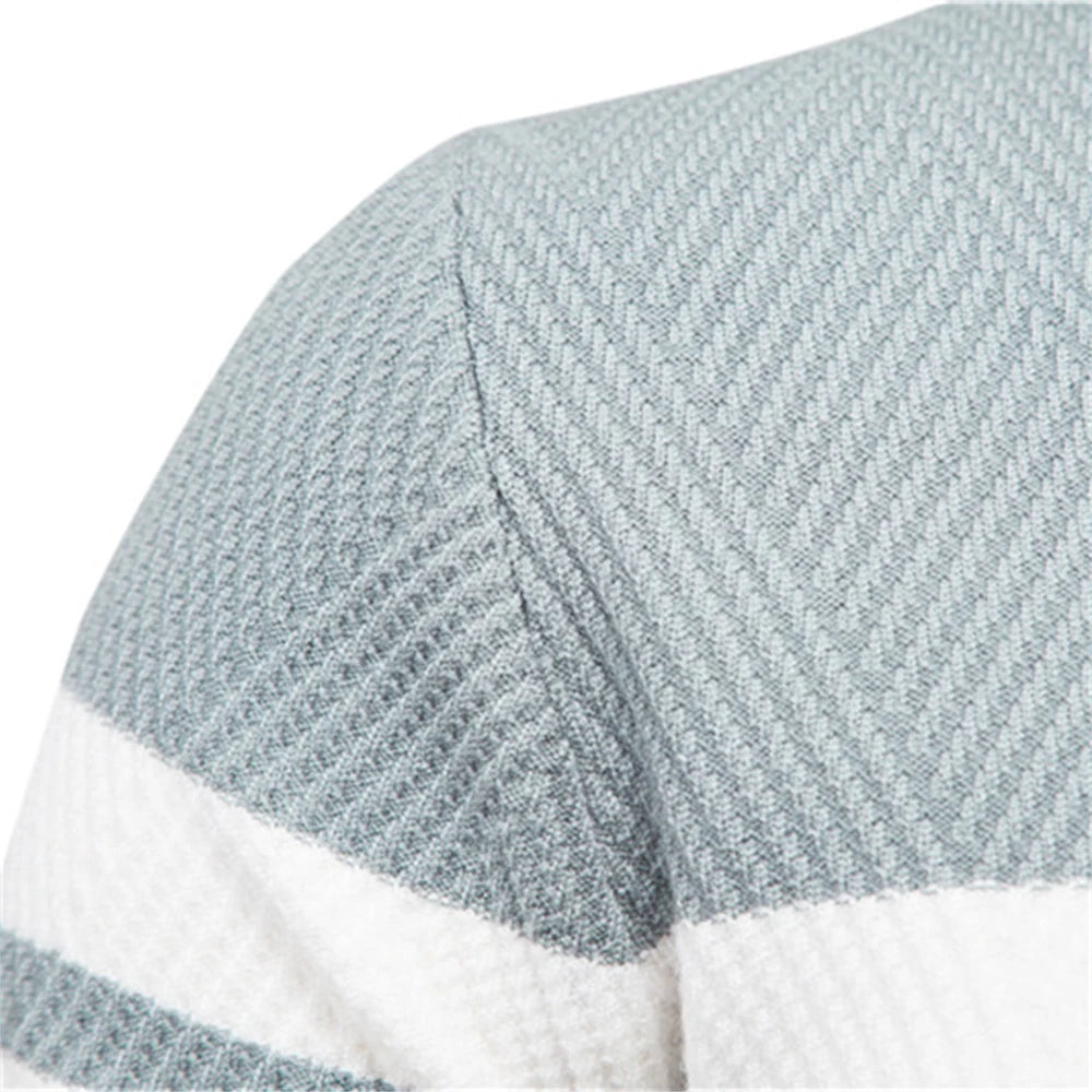 Men's Double Stripe Crew Neck Knit Sweater