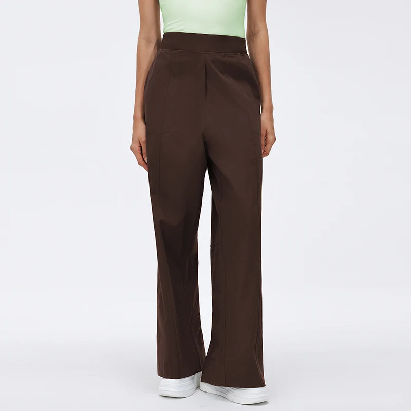 Women's High Waist Nylon Blend Cropped Wide Leg Pants for Yoga