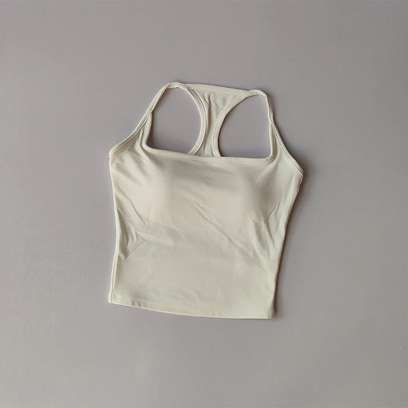 Women's Wide Strap Longline Sports Tank Top For Workout Outfits