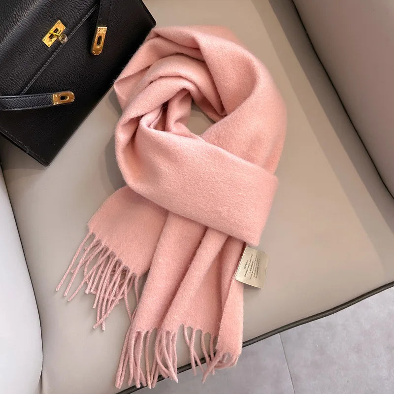 Solid Long Fringed Scarf for Neck and Wrap Styling